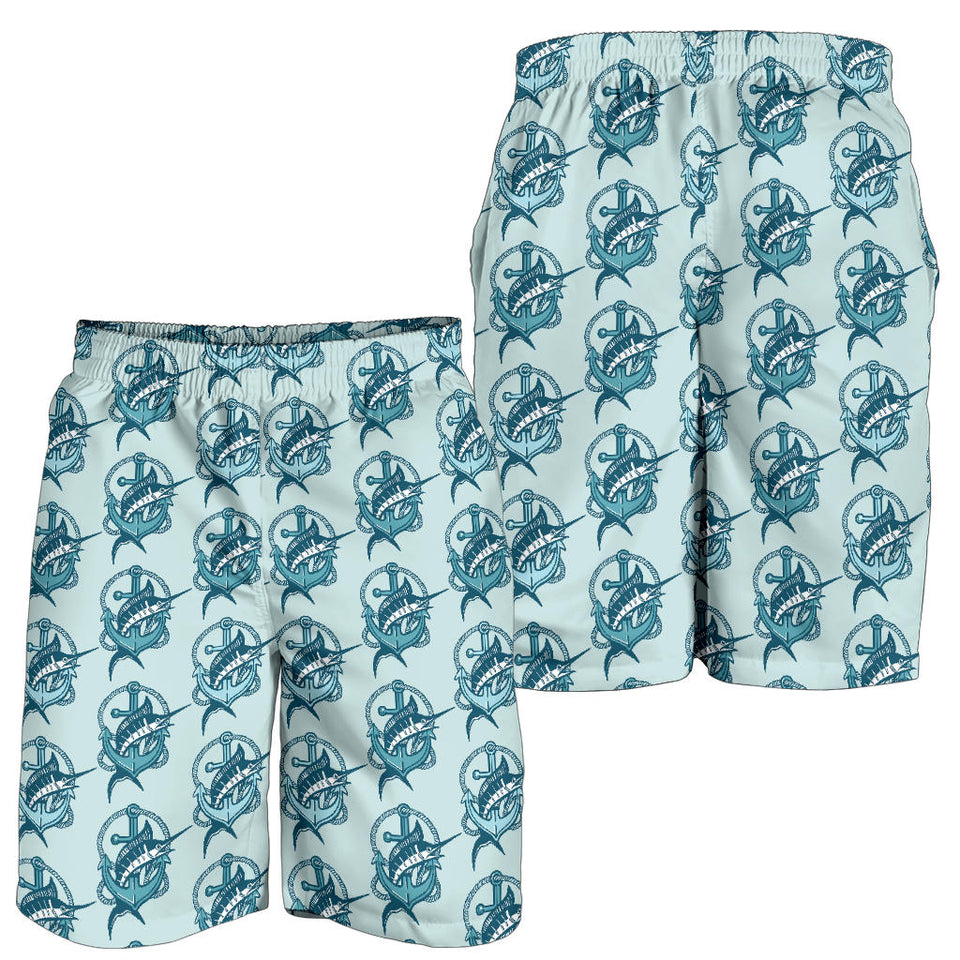 Swordfish Pattern Print Design 05 Men Shorts