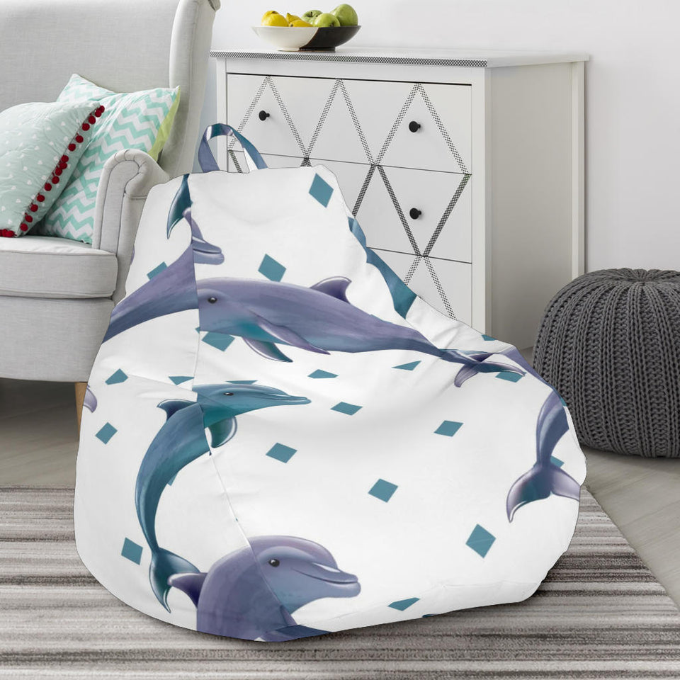 Dolphins Pattern Dotted Background Bean Bag Cover