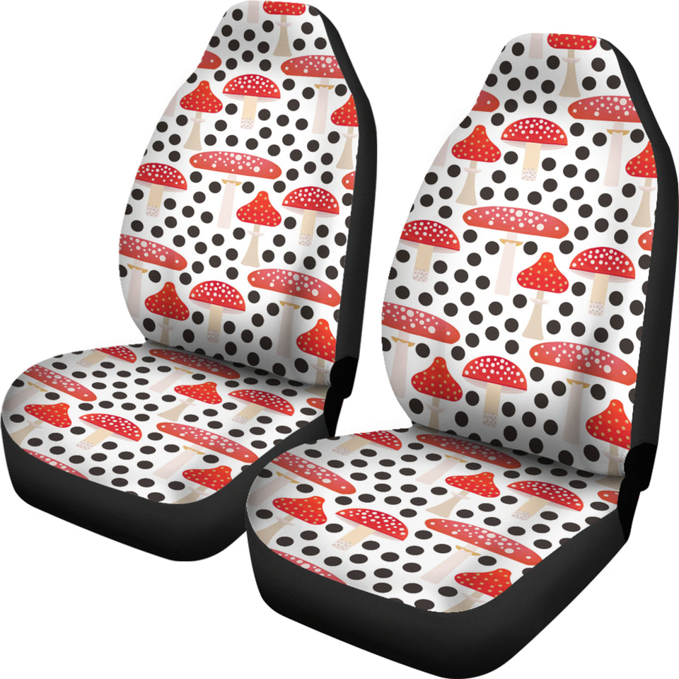 Red Mushroom Dot Pattern Universal Fit Car Seat Covers