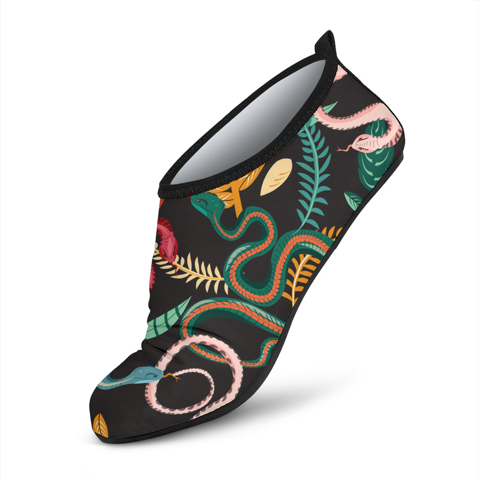 Colorful Snake Plant Pattern Aqua Shoes