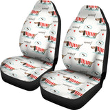 Cute Dachshund Bone Pattern Universal Fit Car Seat Covers