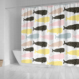 Whale Dot Pattern Shower Curtain Fulfilled In US
