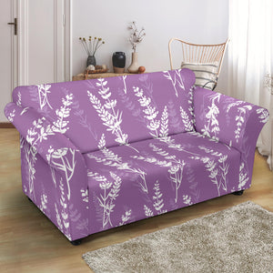 Lavender Flowers Purple Pattern Loveseat Couch Slipcover