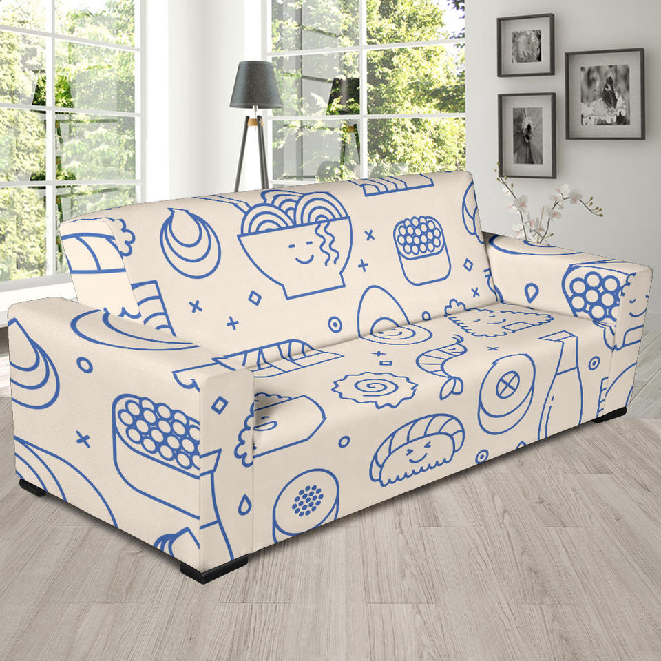 Cute Sushi Icon Pattern Sofa Slipcover