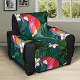 Parrot Palm tree leaves flower hibiscus pattern Recliner Cover Protector