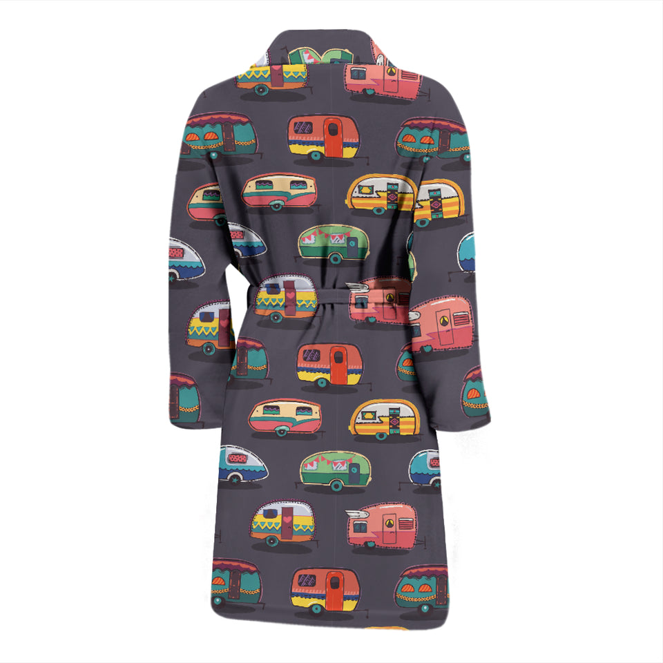Camper Van Pattern Print Design 02 Men's Bathrobe