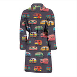 Camper Van Pattern Print Design 02 Men's Bathrobe