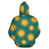 Sun Green Background Zip Up Hoodie