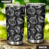 Garlic Pattern Black Background Tumbler
