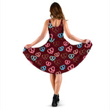 Pretzels Pattern Print Design 05 Sleeveless Midi Dress