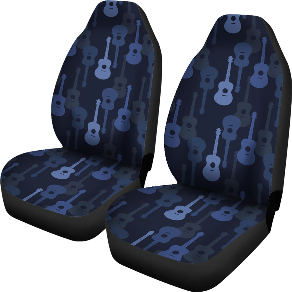 Blue Theme Guitar Pattern Universal Fit Car Seat Covers
