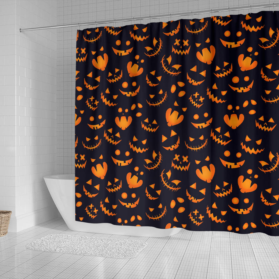 Halloween Pattern Pumpkin Background Shower Curtain Fulfilled In US