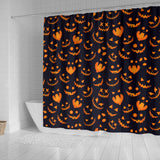 Halloween Pattern Pumpkin Background Shower Curtain Fulfilled In US