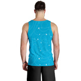 Airplane destinations blue background Men Tank Top