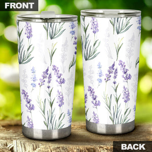 Hand Painting Watercolor Lavender Tumbler