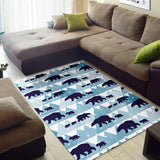Polar Bear Winter Snow Pattern Area Rug