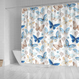 Blue Butterfly Pattern Shower Curtain Fulfilled In US
