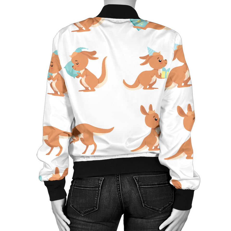 Cute Kangaroo Pattern Women'S Bomber Jacket