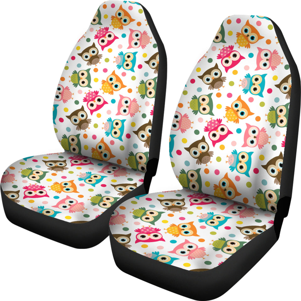 Color Cute Owl Pattern Universal Fit Car Seat Covers