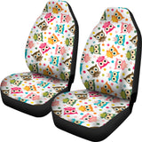 Color Cute Owl Pattern Universal Fit Car Seat Covers
