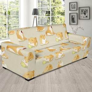 Cute Fat Shiba Inu Dog Pattern Sofa Slipcover