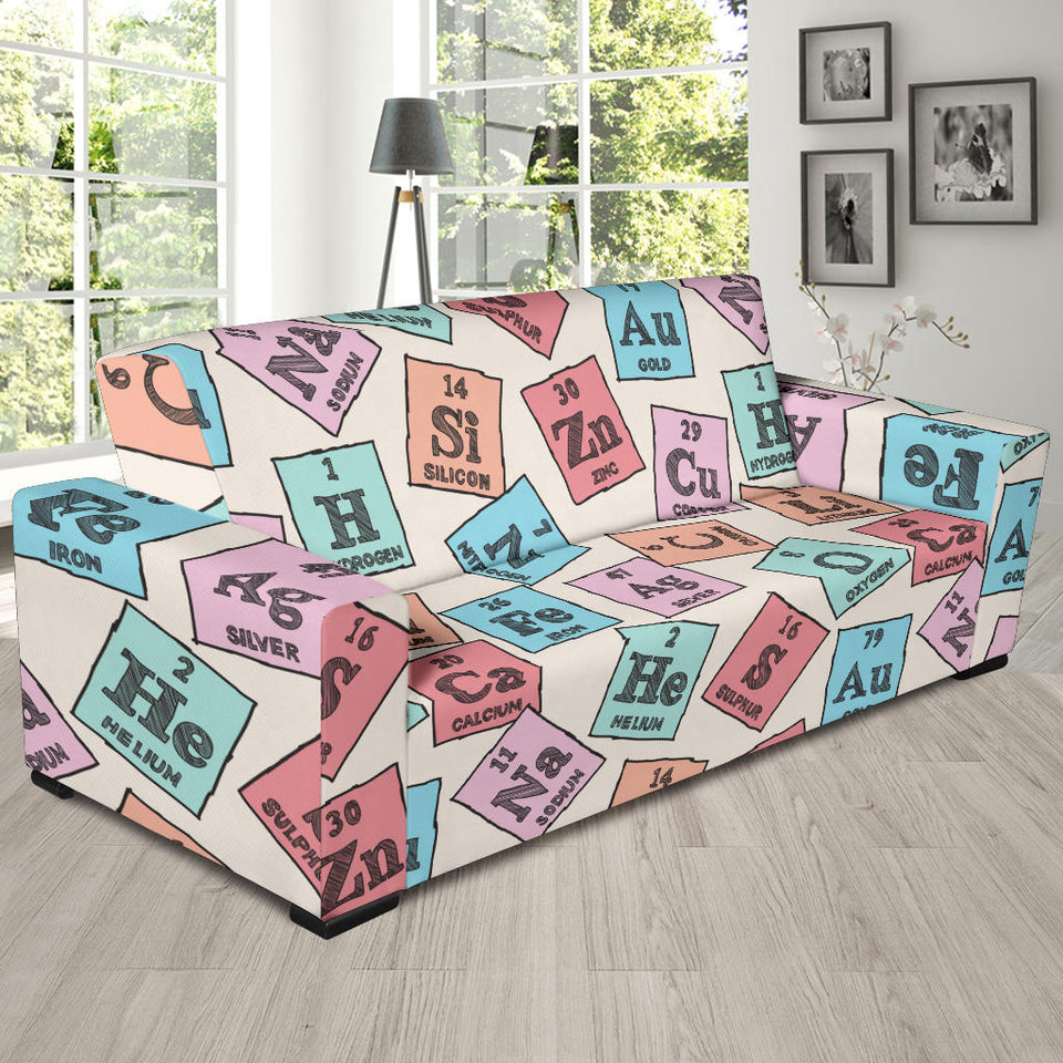Chemistry Periodic Table Pattern Print Design 02 Sofa Slipcover