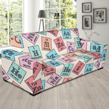 Chemistry Periodic Table Pattern Print Design 02 Sofa Slipcover