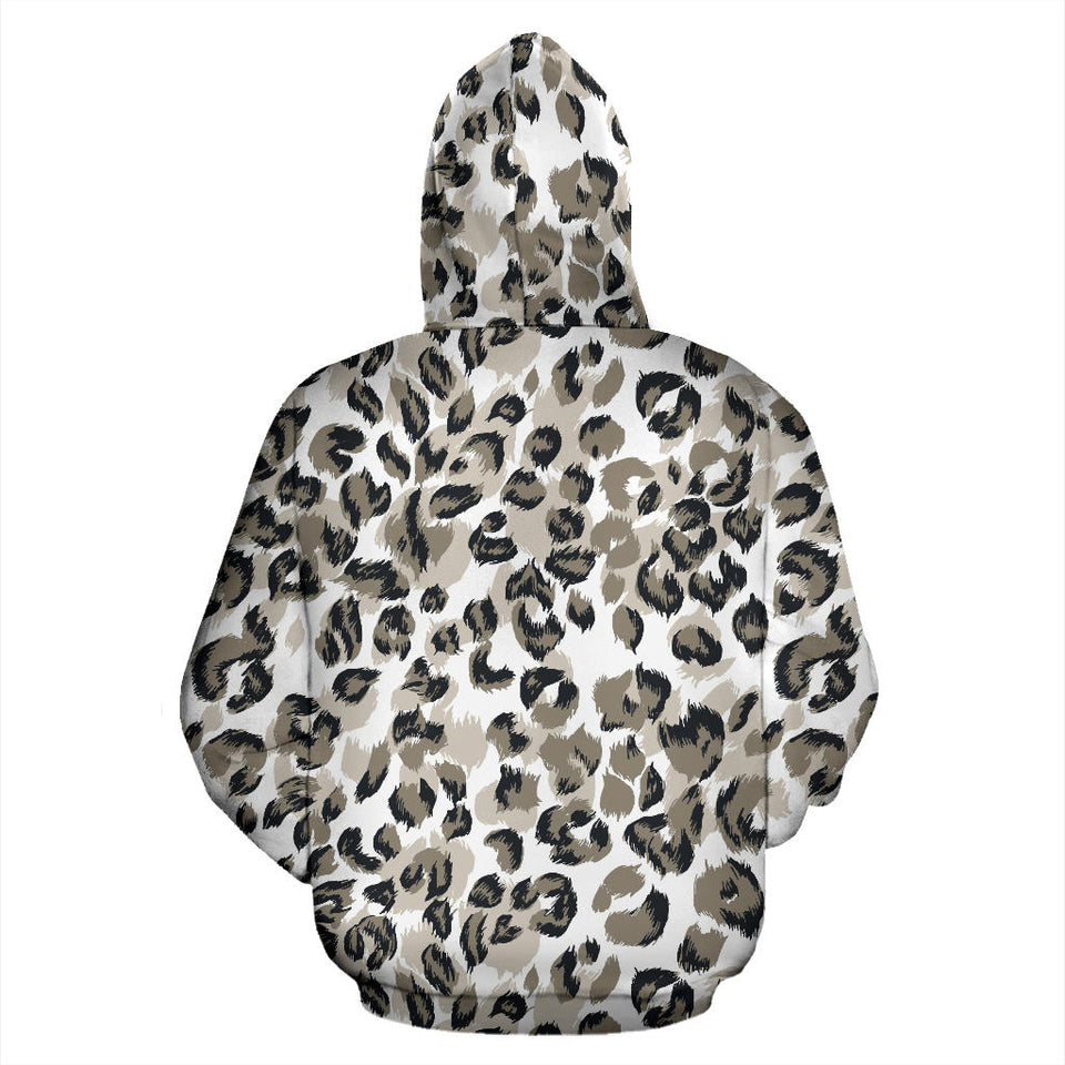 Leopard Skin Print Pattern Men Women Pullover Hoodie
