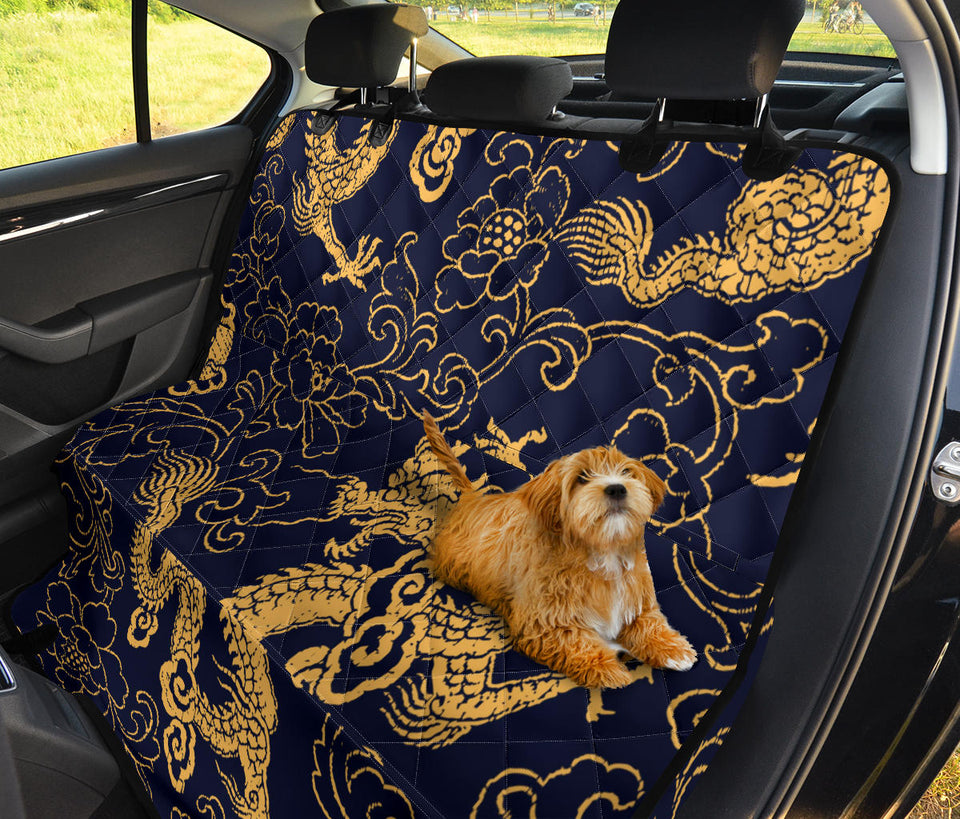 Gold Dragon Pattern Dog Car Seat Covers
