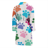 Dog Paws Pattern Print Design 01 Men's Bathrobe