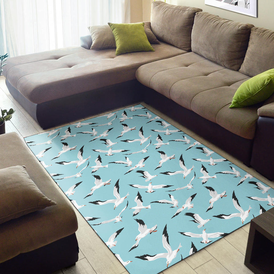 Seagull Pattern Print Design 01 Area Rug