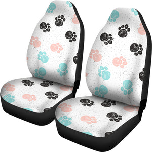 Dog Paws Pattern Print Design 04 Universal Fit Car Seat Covers