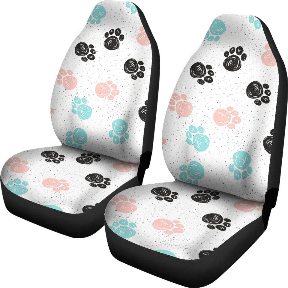 Dog Paws Pattern Print Design 04 Universal Fit Car Seat Covers
