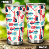 Red Blue Guitar Pattern Tumbler