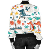 Cute Crocodile Pattern Women'S Bomber Jacket