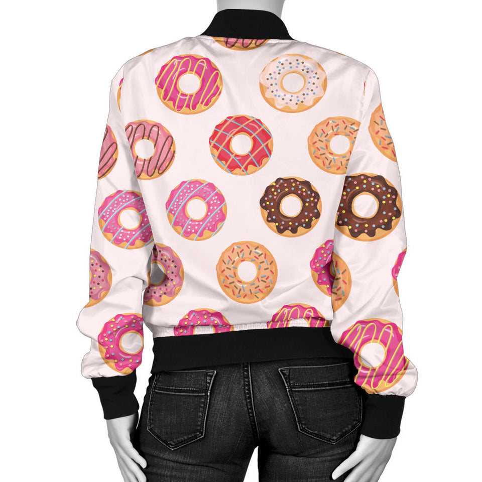 Colorful Donut Pattern Women'S Bomber Jacket