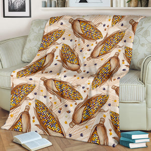 Corn Pattern Print Design 03 Premium Blanket