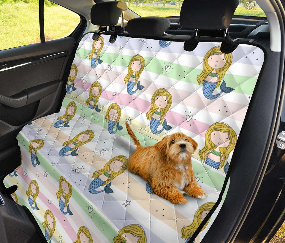 Cute Hand Drawn Mermaid Dog Car Seat Covers