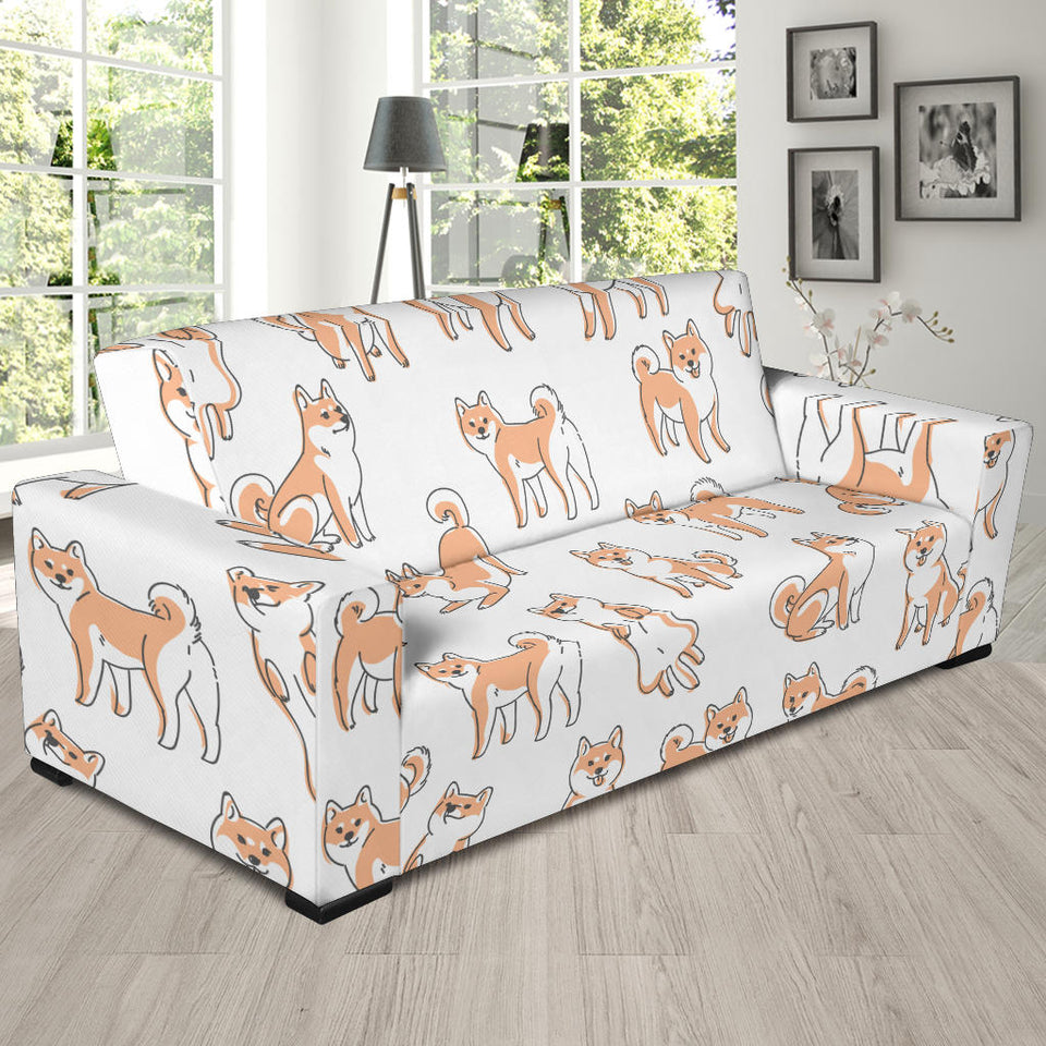 Shiba Inu Dog Pattern Sofa Slipcover