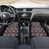 Camper Van Pattern Print Design 02 Front and Back Car Mats