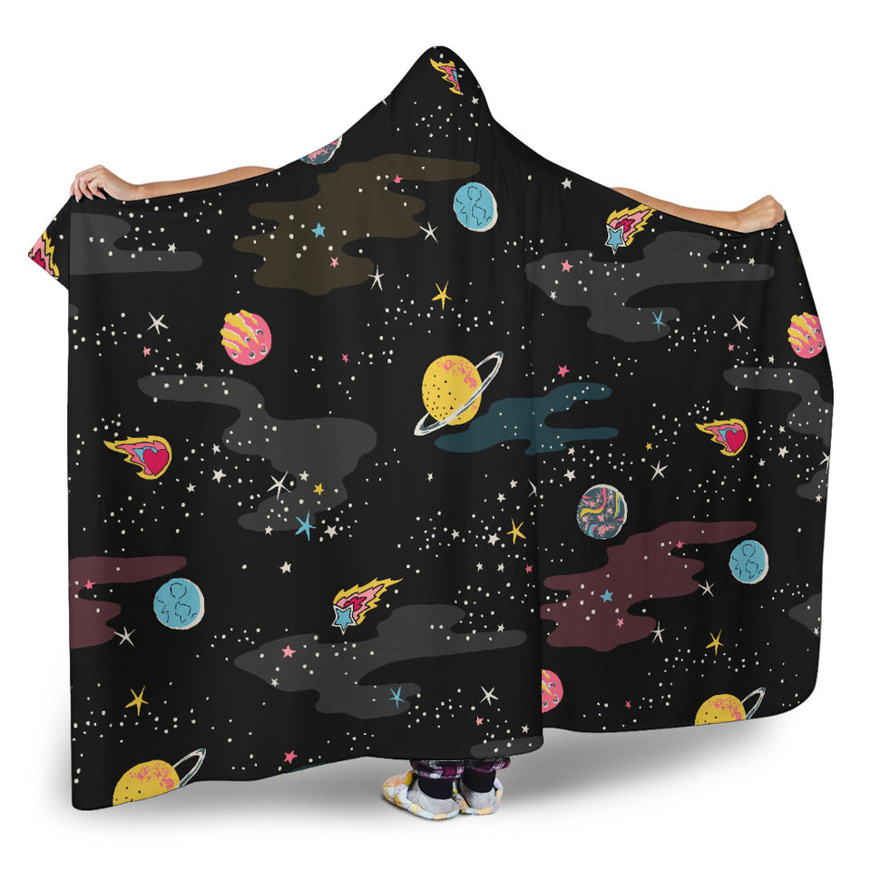 Space Pattern Hooded Blanket