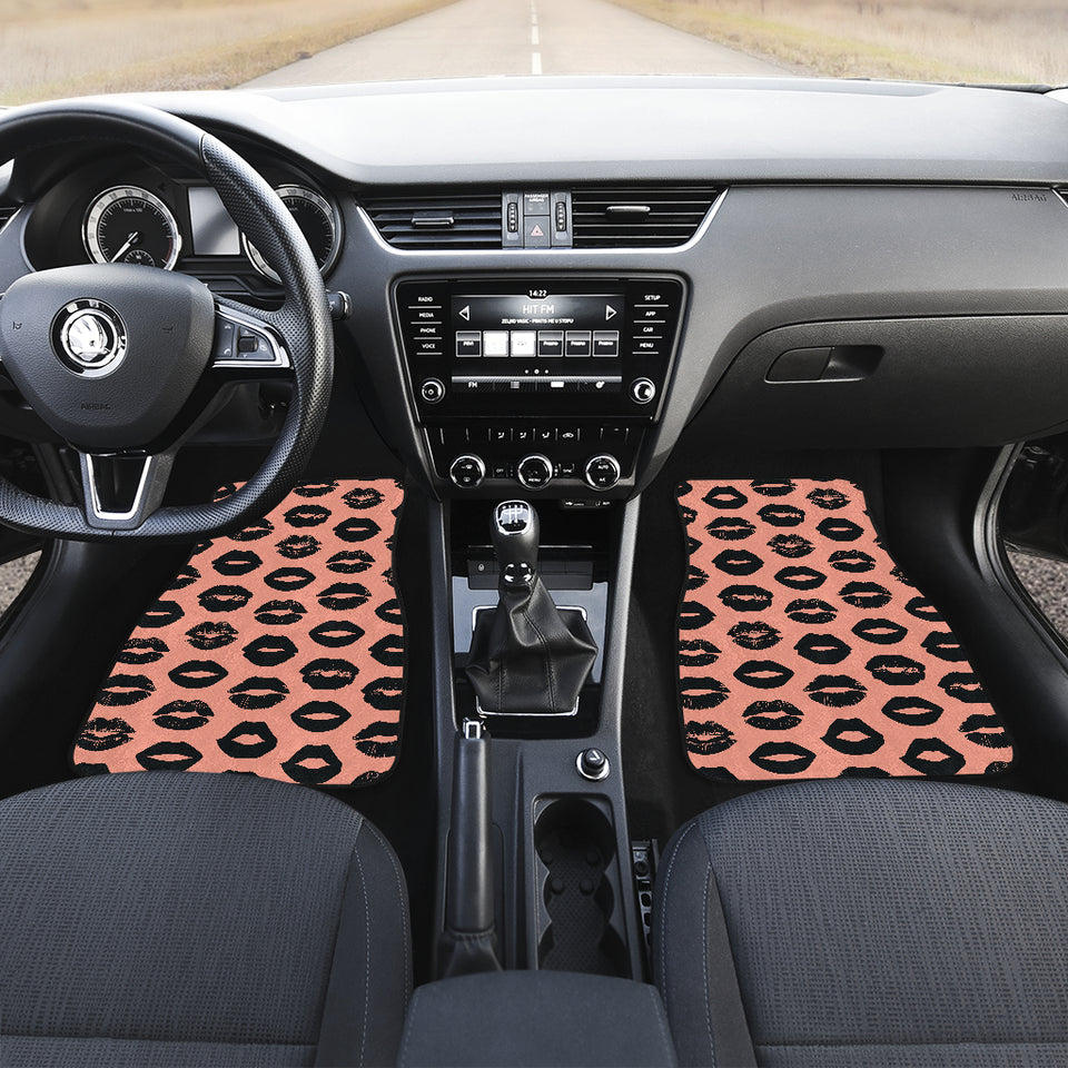 Lips Pattern Print Design 02 Front and Back Car Mats