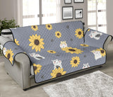 Cute hamster sunflower pattern background Sofa Cover Protector