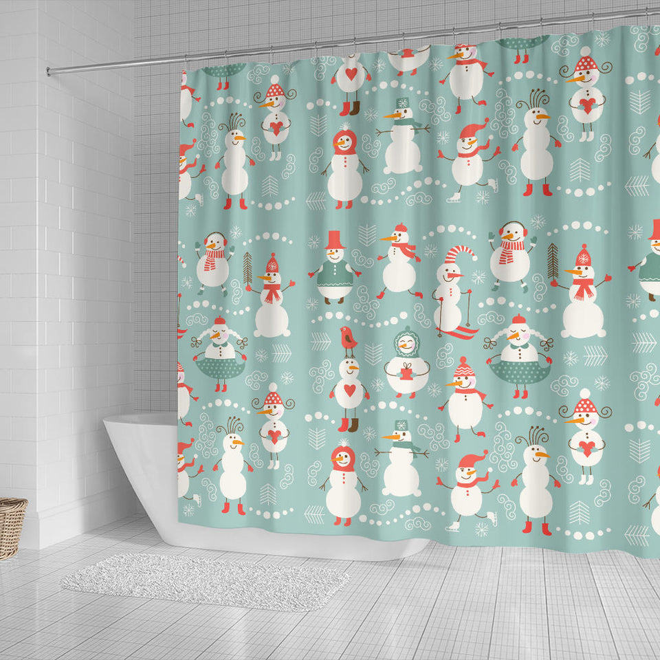Cute Snowman Pattern Shower Curtain Fulfilled In US