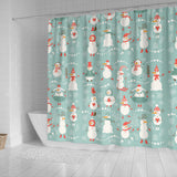 Cute Snowman Pattern Shower Curtain Fulfilled In US
