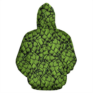 Green Hop Pattern Men Women Pullover Hoodie