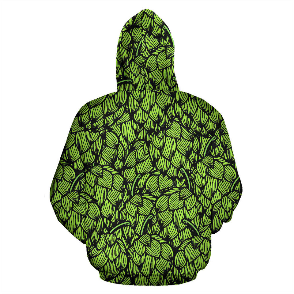 Green Hop Pattern Men Women Pullover Hoodie