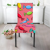 Colorful Wrapped Candy Pattern Dining Chair Slipcover