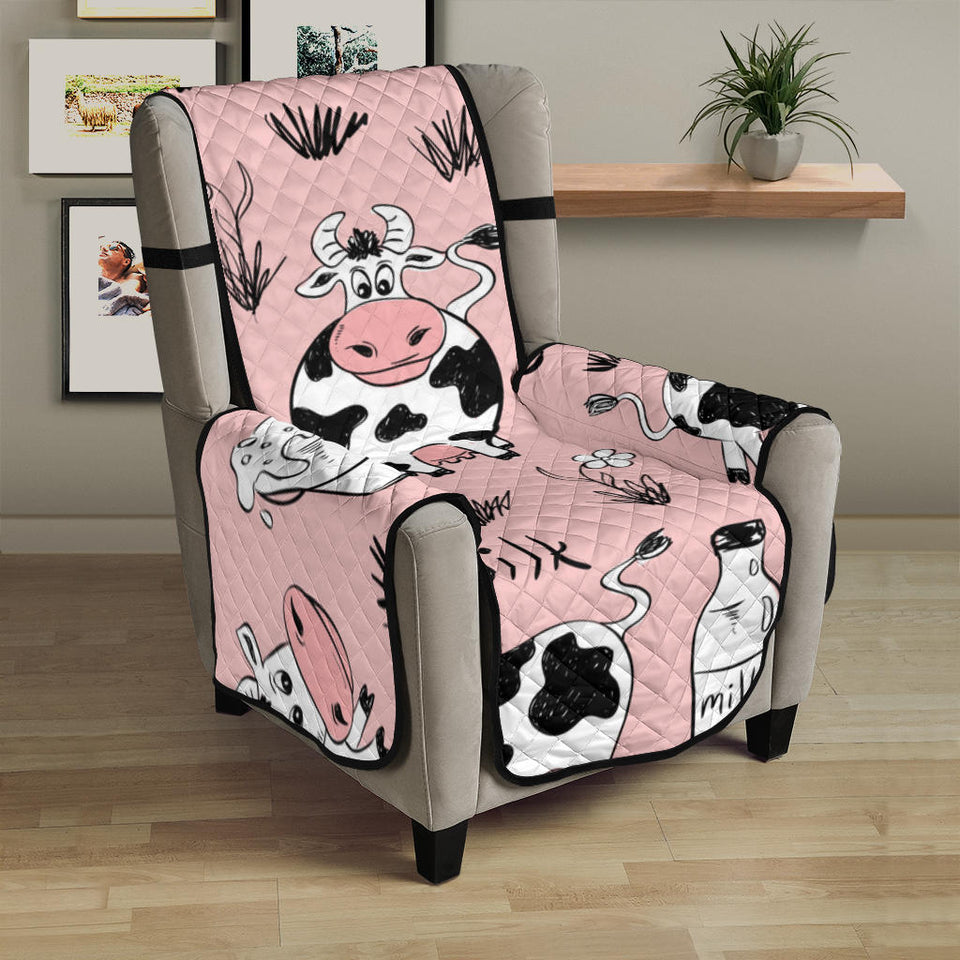 Cows milk product pink background Chair Cover Protector