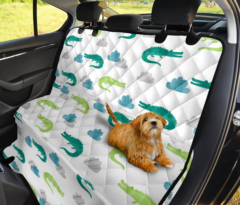 Watercolor Crocodile Pattern Dog Car Seat Covers